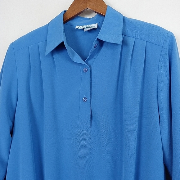 Vintage DaRue for Drapers & Damons Long Sleeve Blouse Padded Shoulder Size 12 - Picture 2 of 8